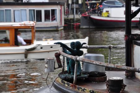 河, 小船, 阿姆斯特丹, 现场