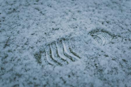 足迹, 雪, 冬天, 感冒, 白色, 户外, 人类