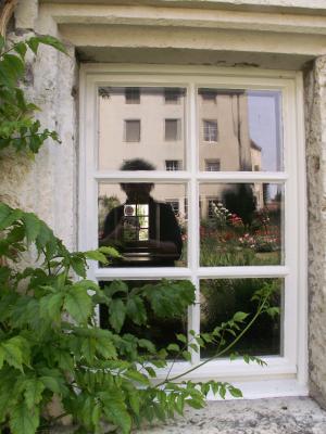 窗口, 镜像, 困惑, 修道院花园