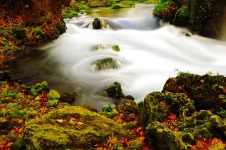 自然, 长时间曝光, 绿色, 水, 瀑布, 安塔利亚, 景观