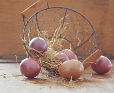 鸡蛋, 复活节彩蛋, 多彩, 彩色, 颜色, 购物篮, 复活节