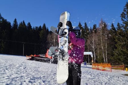 滚雪球, 雪, 冬天, 山脉, 快乐, 游戏, 单板滑雪