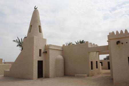 卡塔尔, 堡, 沙子, 沙漠, 著名, 塔, 建筑