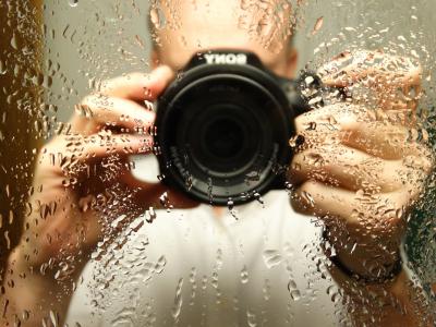 摄影师, 照片, 水一滴, 镜像, 镜子, 录音, 自投
