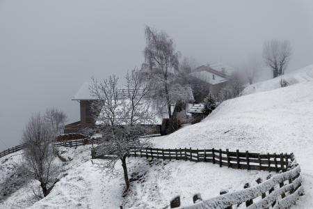 农场, 冬天, 雪, 雾, 灰色, 感冒, 南蒂罗尔