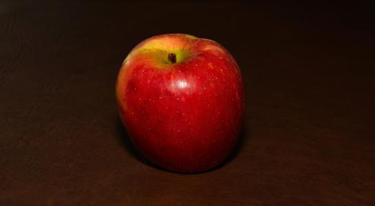 苹果, 红色, 成熟, 健康, 黑暗, 极简主义者