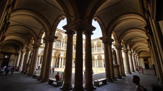 布雷拉, 米兰, 博物馆, 拱门, 复兴, 支柱, 天井