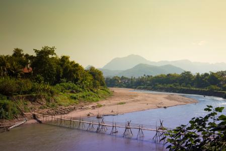 琅勃拉邦, 汗河, 老挝, 自然, 河, 亚洲, 山