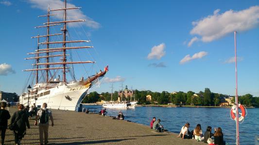 云海二, 斯德哥尔摩, 岸壁, 帆船