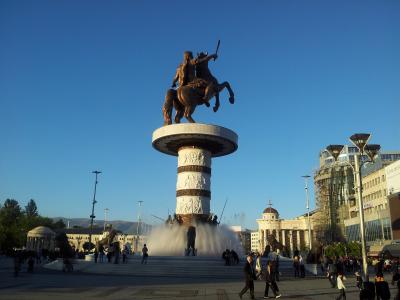 斯科普里, 广场, 马其顿, 亚历山大, 马, 纪念碑, 青铜器