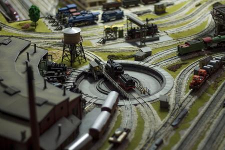 玩具, 模型, 运输, 火车, 车站, 交通