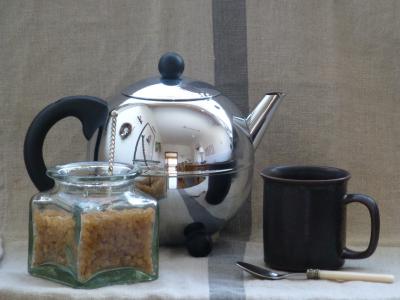 三通, 壶, 茶, 杯, 静物, 茶壶, 茶-热饮料