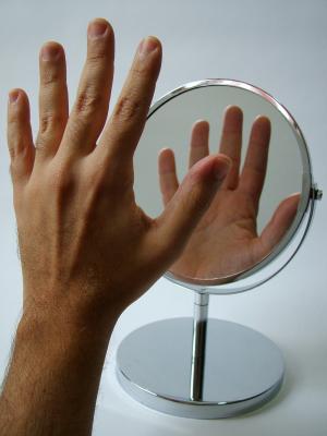 手, 身体, 镜子