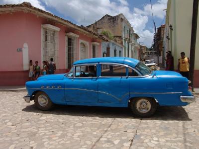 汽车, 古巴, 蓝色, 经典的汽车