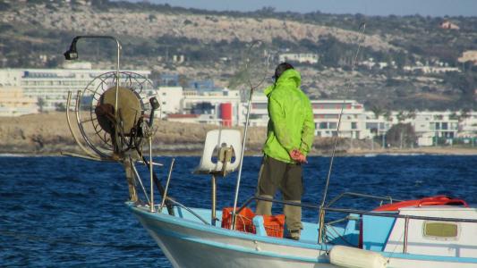 塞浦路斯, 阿依纳帕, 捕鱼, 渔船, 渔夫