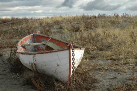 风化划艇, 弃船, 海滩, worden 堡州立公园, 沙子