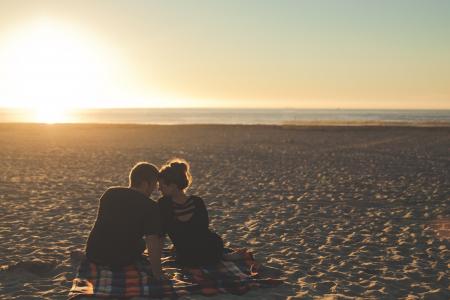 海滩, 加利福尼亚州, 夫妇, 日期, 约会, 从事, 订婚