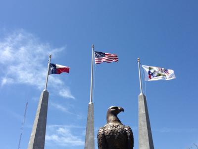 鹰, 旗帜, 德克萨斯州, 战争纪念馆, 我们, 国旗, 美国