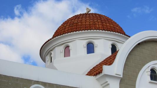 塞浦路斯, liopetri, 教会, 圆顶, 建筑