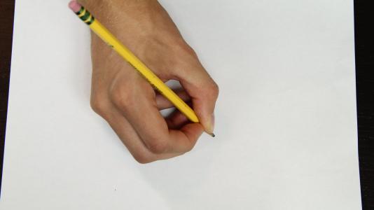 手, 铅笔, 写作, 纸张, 白色, 绘图