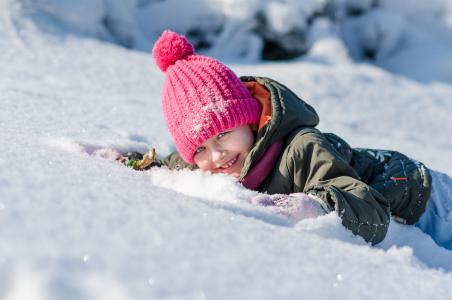 冬天, 小女孩, 雪, 寒冷的温度, 儿童, 针织帽, 儿童只