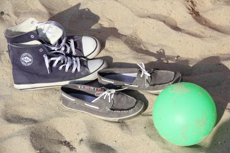 运动鞋, 夏季, 假日, 沙子, 休息
