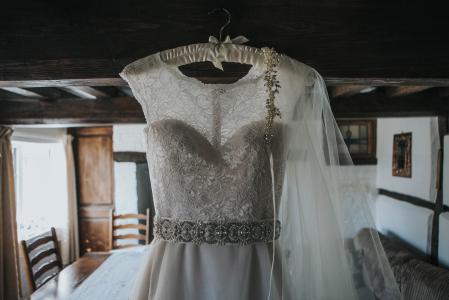 新娘, 礼服, 婚礼, 房子, 表, 椅子, 衣架