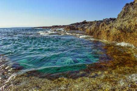 海岸, 海, 清除, 绿松石, 透明, 岩质海岸, 自然