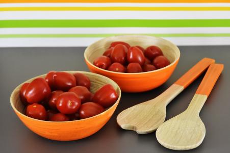 西红柿, 沙拉, 蔬菜, 碗, 健康, 维生素, 食物和饮料