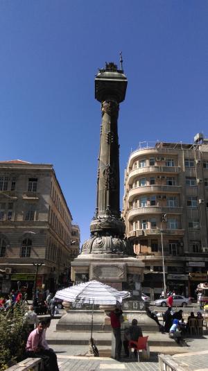 marjeh 广场, 大马士革, 叙利亚, 烈士广场, 电报纪念碑, 耶尔德兹清真寺雕像