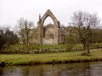 废墟, 修道院, 哥特式, 英格兰, 河, 中世纪, 从历史上看