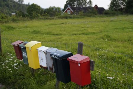 信箱, 邮箱, 发布, 多彩, 田园, 瑞典, 孤独