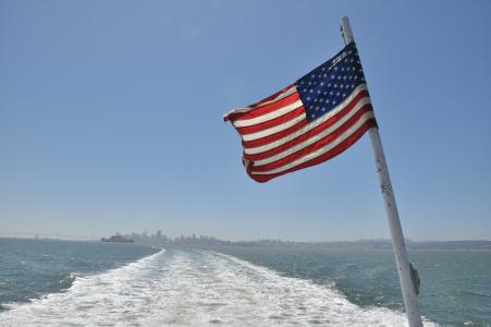 美国国旗, 邮轮, 国旗, 美国, 船舶, 小船, 度假