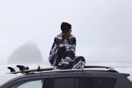 人, 女人, 感冒, 天气, 雾, 汽车, 车辆
