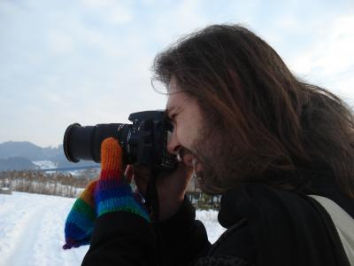 摄影师, 男子, 冬天, 行动, 工作, 摄影, 相机