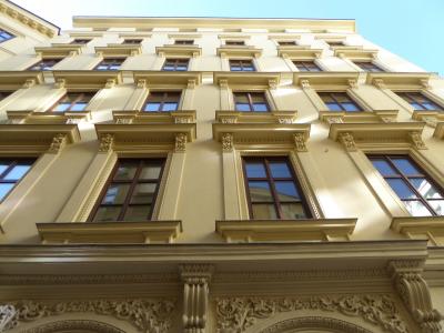 维也纳, 立面, 黄色, 居住地, 窗口