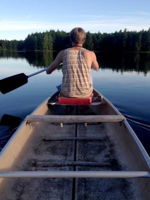 独木舟, 桨, 孤独, 皮划艇, 水, 活动, 户外