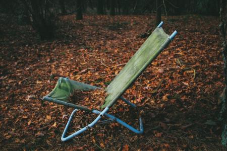 草坪椅, 椅子, 秋天, 秋天, 秋天的落叶, 户外, 没有人