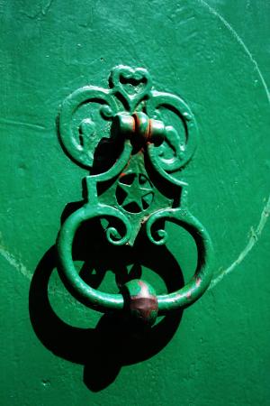 绿色, 门, 门环, 建筑