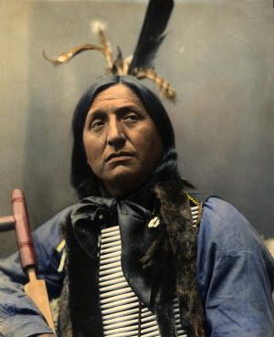 肖像, 左手熊, 长官, oglaha 苏, 印度, 美国原住民, 1898