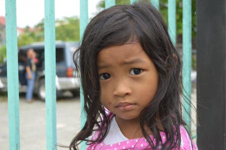 女孩, 悲伤, 菲律宾语, 菲律宾, 孩子们, 可爱, 儿童