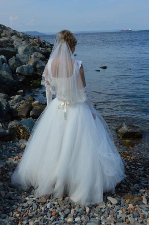 新娘, 白色连衣裙, assol, 海, 自然, 婚礼, 海滩