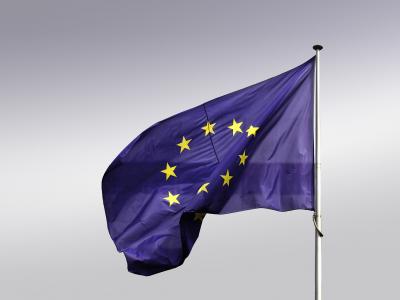 国旗, 欧洲, 欧盟, 打击, 颤振