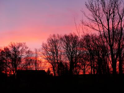 morgenrot, 自然, 天空, 橙色, morgenstimmung, 山, 大气