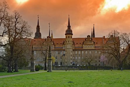 merseburg, 萨克森-安哈尔特, 德国, 城堡, 旧城, 感兴趣的地方, 日出