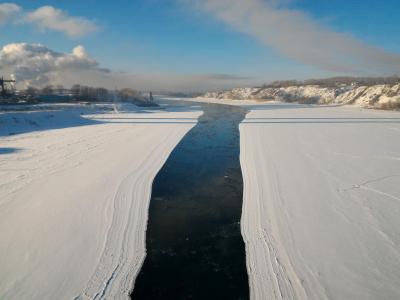 河, 冬天, 汤姆, 西伯利亚