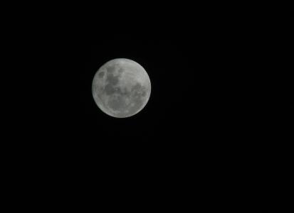 一轮, 灰色, 月亮, 黑暗, 晚上, 空间, 卫星