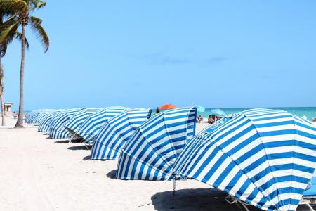 卡巴纳, 蓝色, 白色, 海滩, 模式, 夏季