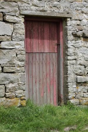 门, 红色, 石头, 房子, 首页, 入口, 前面