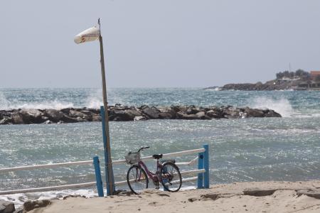 海, 水, 波, 岩石, 海滩, 自行车, 骑自行车